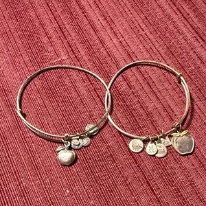 Alex and Ani Silver Finish Apple 🍎 Charm Bracelets